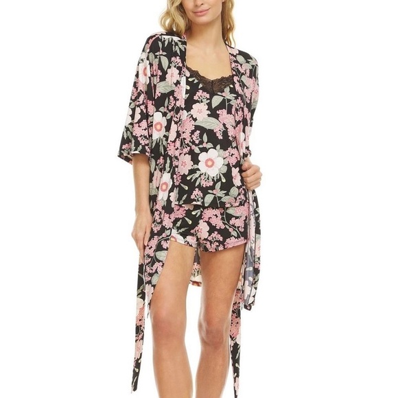 NWT Plus Size Flora Nikrooz 3-Piece Pajama/Robe Travel Set - Picture 2 of 4